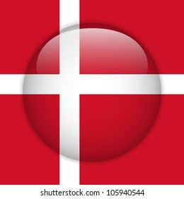 Vector - Denmark Flag Glossy Button