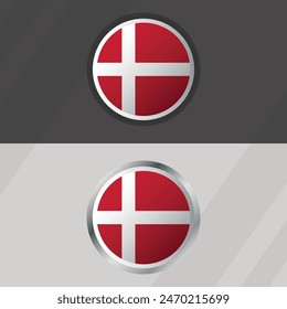 Vector Denmark Round Flag Template