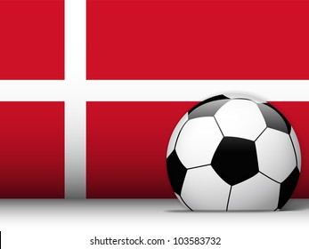 Vector - Denmark Soccer Ball with Flag Background