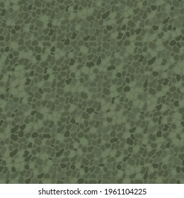 Fondo de patrón de guijarros verde de sabio denso vector. El círculo ovalado monocromo forma el fondo. Partículas de granito redondo.Cristales minerales de textura de roca igneosa. Repetición abstracta de superficie de piedra