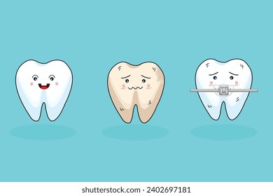 iconos del conjunto de cuidados dentales vectoriales