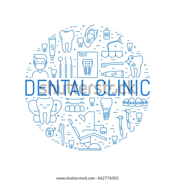 Vector Dental Clinic Banner Dentistry Signs Stock Vector Royalty