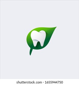 vector Dental Clinic Logo leaf Tooth design template medical doctor 