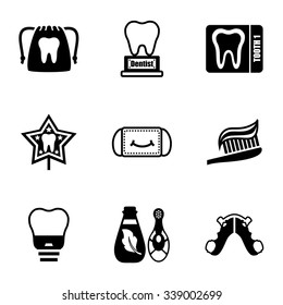 Vector Dental icon set on white background
