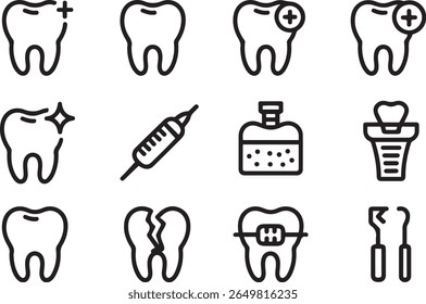 Vector Dental Icons: Clean, Modern, and Minimalist Style