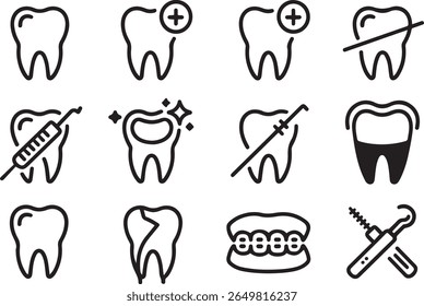Vector Dental Icons: Clean, Modern, and Minimalist Style