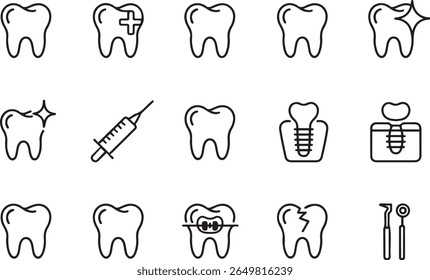 Vector Dental Icons: Clean, Modern, and Minimalist Style