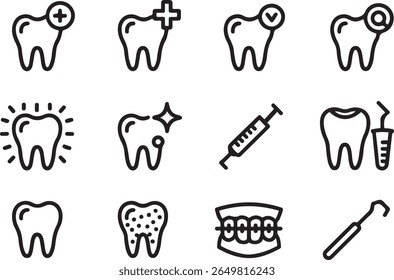 Vector Dental Icons: Clean, Modern, and Minimalist Style