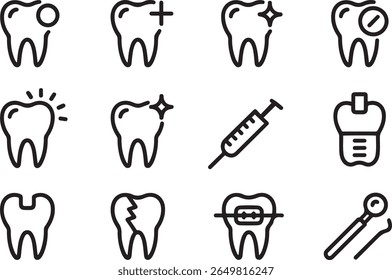 Vector Dental Icons: Clean, Modern, and Minimalist Style