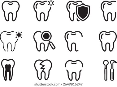 Vector Dental Icons: Clean, Modern, and Minimalist Style