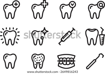 Vector Dental Icons: Clean, Modern, and Minimalist Style