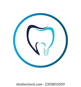 vector of  Dental implant logo and symbol design template
