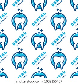 Vector dental label protection template illustration abstract seamless pattern background stomatology mouth graphic oral element