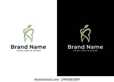 vector dental leaf abstract logo