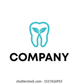 vector dental with leaf logo, Dentist Care Medical Vector