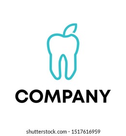 vector dental with leaf logo, Dentist Care Medical Vector