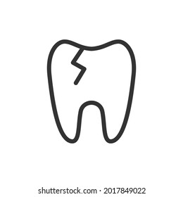 Vector dental line icon. Symbol in trendy outline style. Vector illustration isolated on a white background.