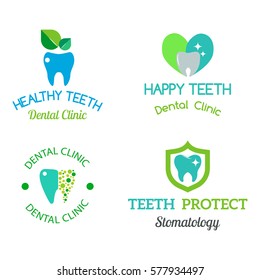 Vector dental stomatology clinic badge icon.