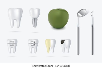 vector dental tooth illustration 3d style