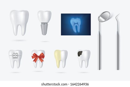 vector dental tooth illustration 3d style
