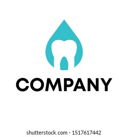 vector dental with water drop logo, Dentist Care Medical Vector