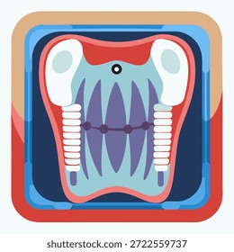 Vector de rayos X dentales sobre fondo blanco.
