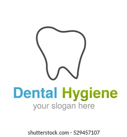 Vector dentist logo design template. Tooth line symbol for Dental clinic or mark for dental hygiene