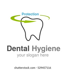 Vector dentist logo design template. Tooth line symbol for Dental clinic or mark for dental hygiene