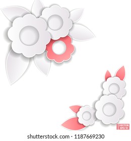 Vector is depicted. Paper flowers on a white background.