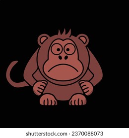 Vector depicting a confused monkey