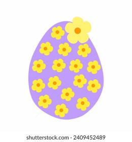 Vector depicting Easter eggs with flowery patterns