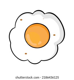 a vector depicting a fried egg yolk on a white background