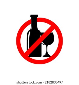 vector que representa la prohibición de beber bebidas alcohólicas