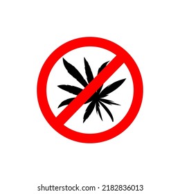 vector depicting the prohibition of marijuana use
