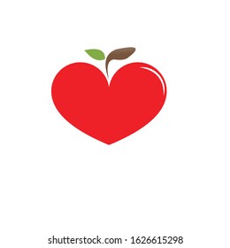 vector depicting a red apple of love. The concept of passion Valentine's Day lover.