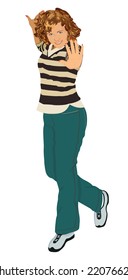 Vector depiction of a dancing girl.