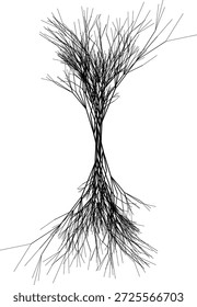 Vector depiction of tree roots resembling organic veins in a branching structure.