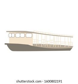 Vector depicts the small boat, in order to carry people to cross the river.