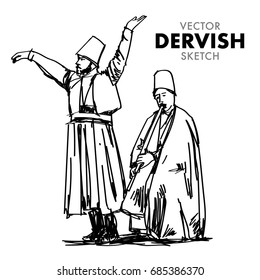Vector DERVISH Sketch - Hand Drawn Dervish