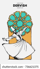 Vector DERVISH Sketch - Hand Drawn Dervish