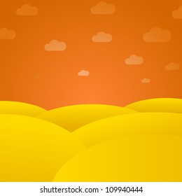 Vector desert  background with dunes. Collection of beautiful nature backgrounds.