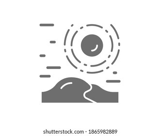 Vector desert, dunes, sandy landscape grey icon.