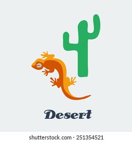 Vector desert iguana wildlife. Flat color eps10