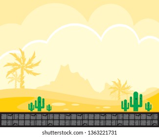 Vector desert landscape background illustration