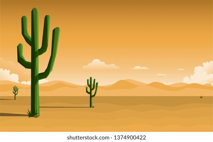 Vector Desert Landscape Illustration