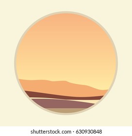 Vector desert landscape illustration