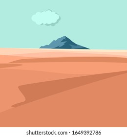 Vector desert landscape in pastel color tones.