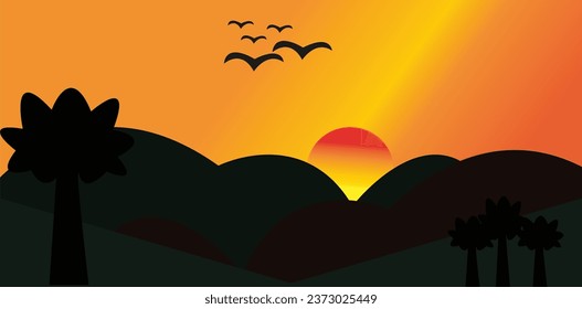 Vector desert or mountains illustrator