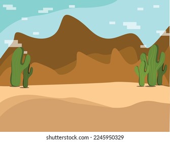 
vector Desert scenery illustration travel scenery .eps