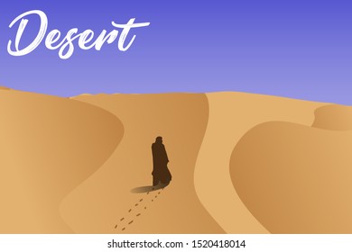 vector desert wallpaper design, arabian desert background.